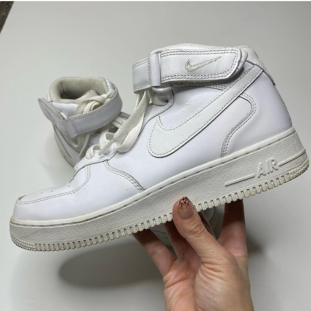 White Nike Air Force 1 Mid Triple Sneakers